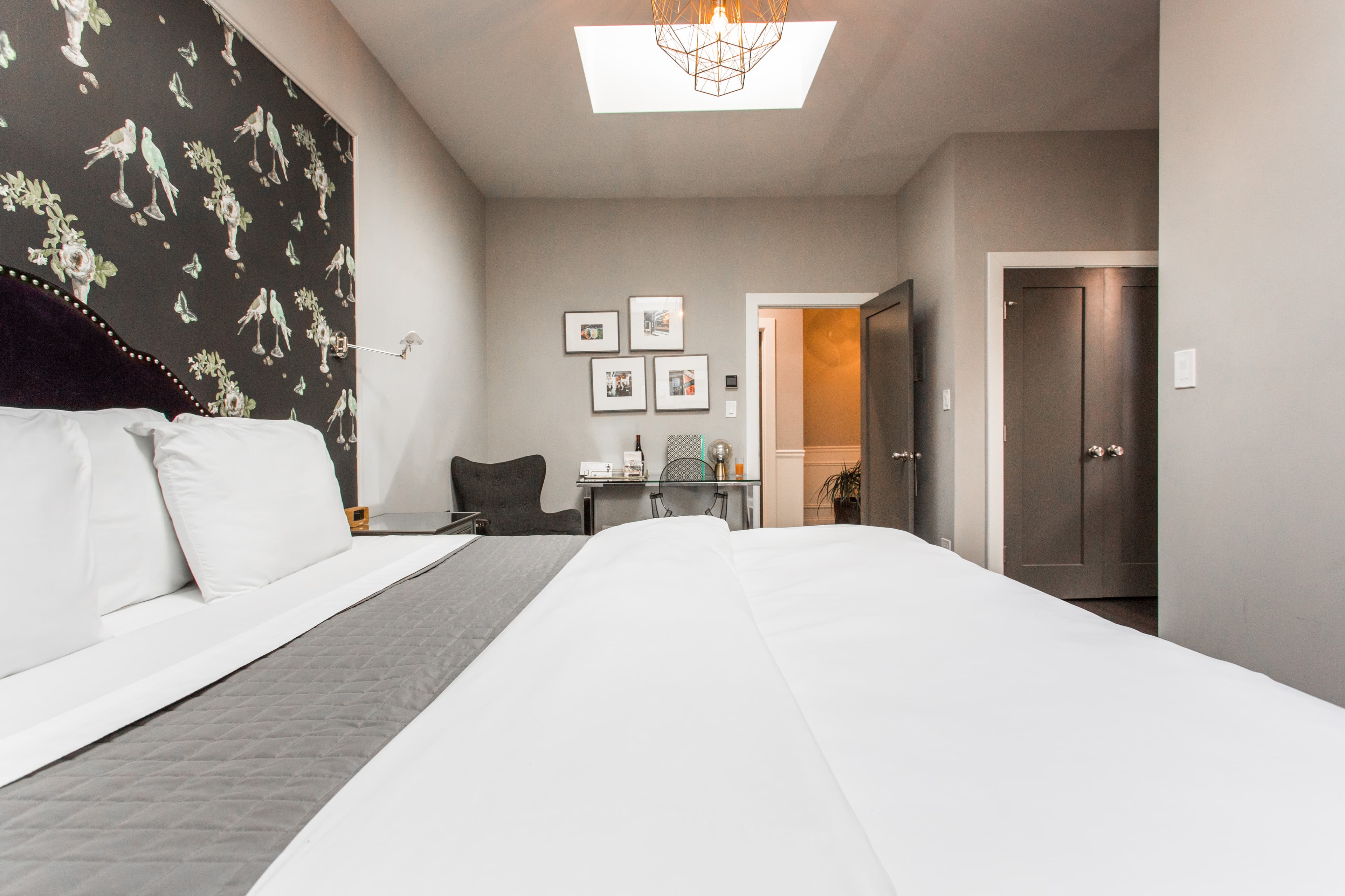 Another angle of the sprawling king size bed.