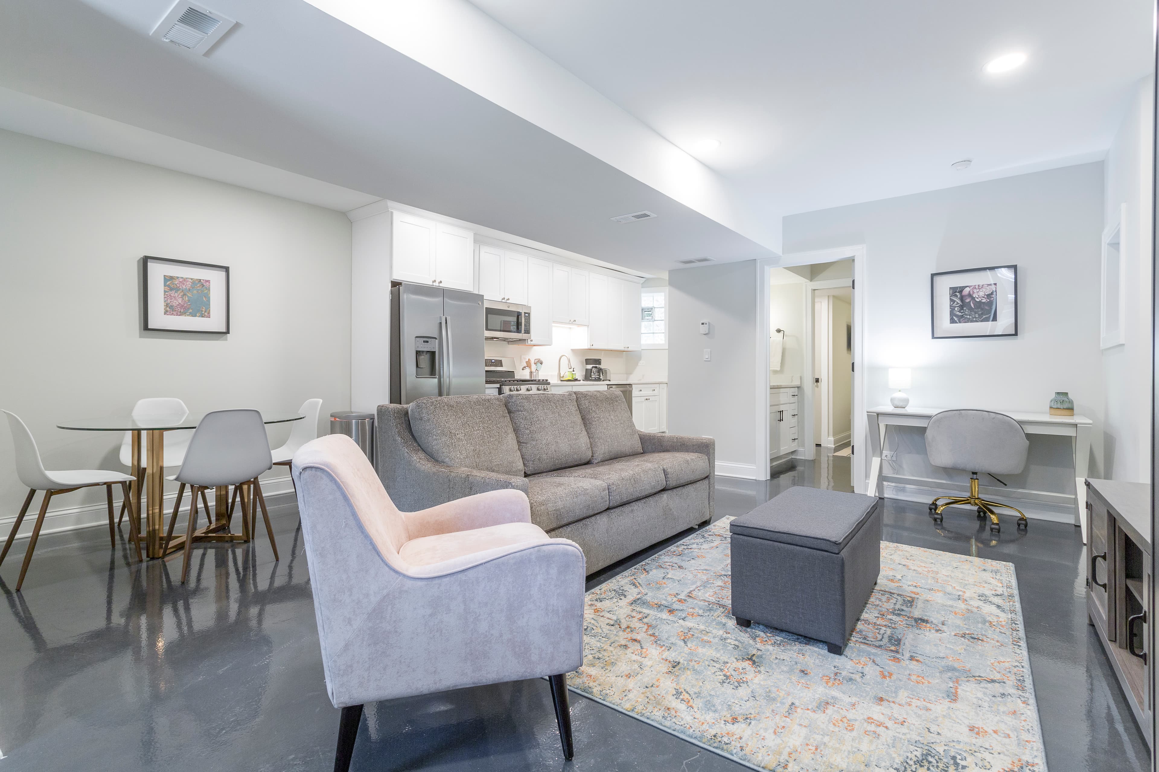 dining area and living room
